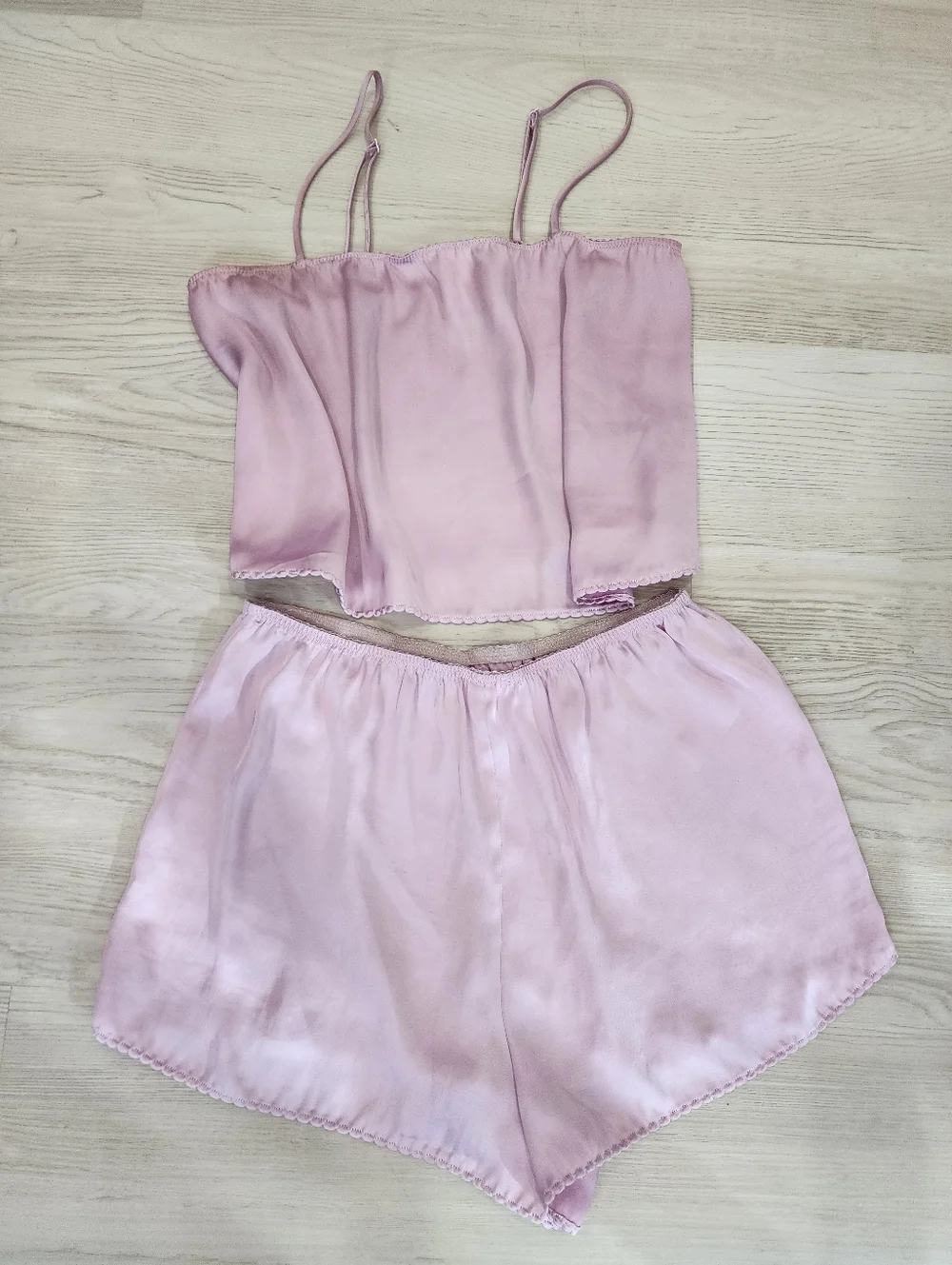 ​SKIMS Woven Shine Cami and Short Sleep Set Pink Rose Small Coquette